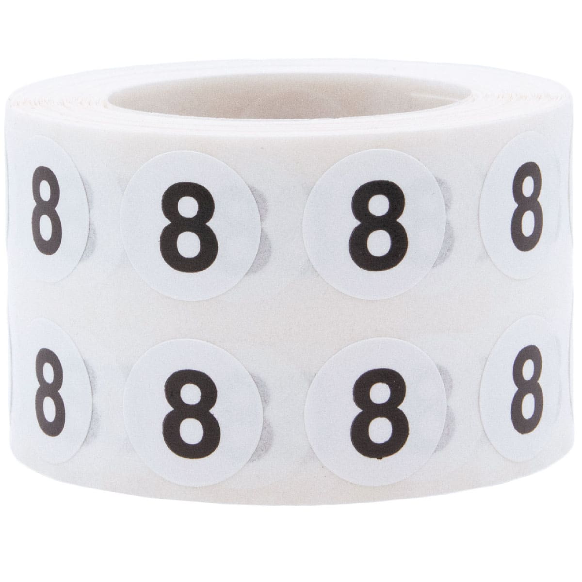 Small Number 8 Stickers 1/2 Round