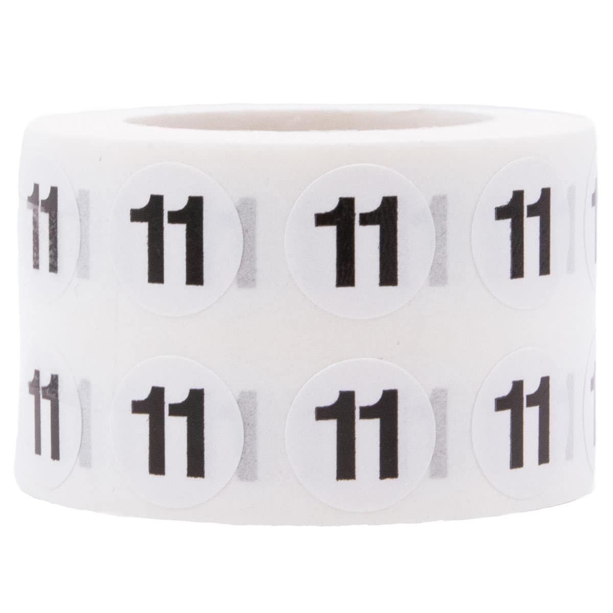 Small Number 11 Stickers 1/2 Round