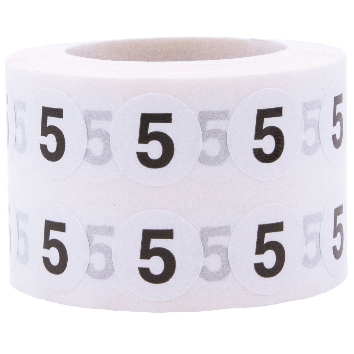 1 - 5 Numbered 1/2 Round Labels - InStock Labels