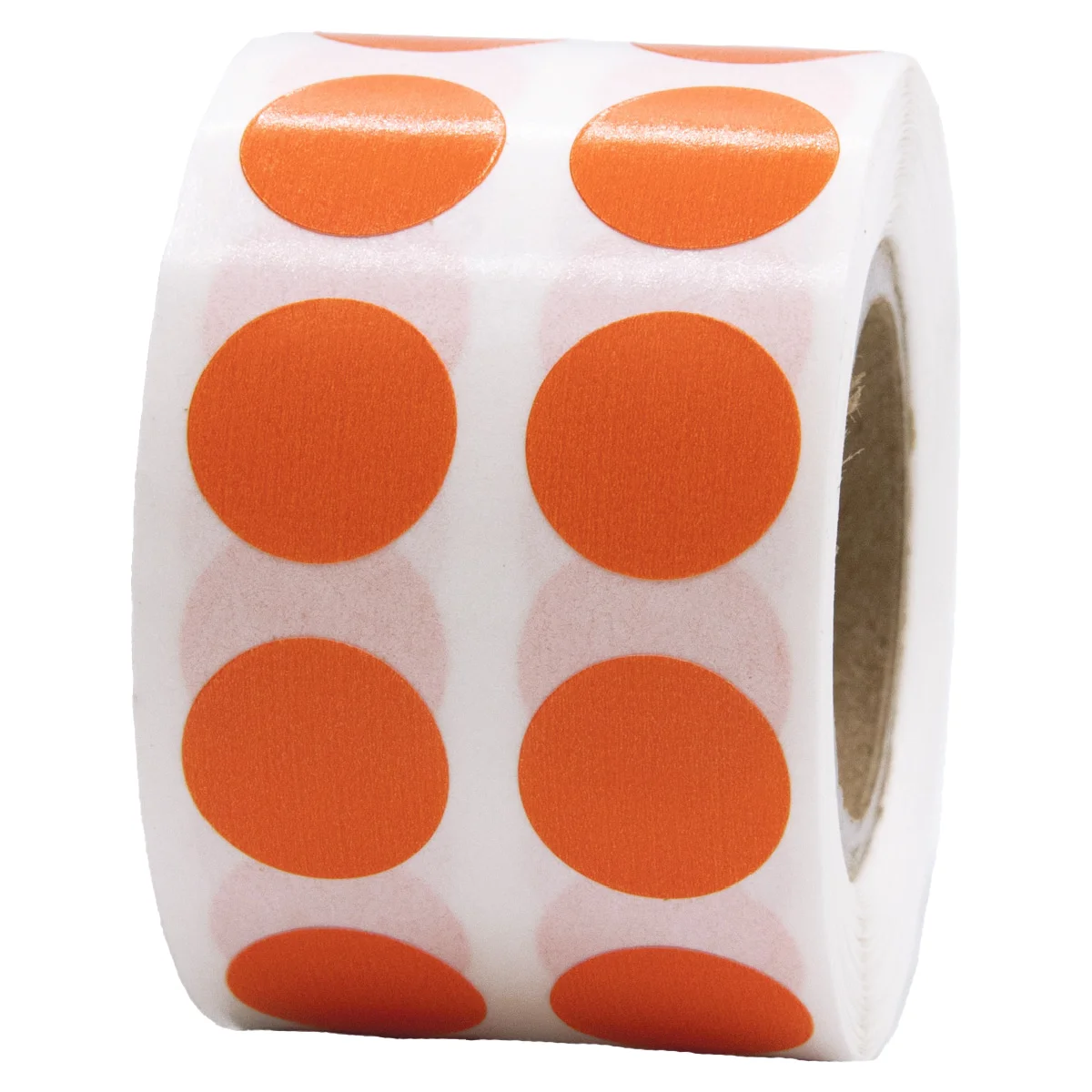 QTY 1,000 Small Hot Orange Dot Stickers 1/2" Round