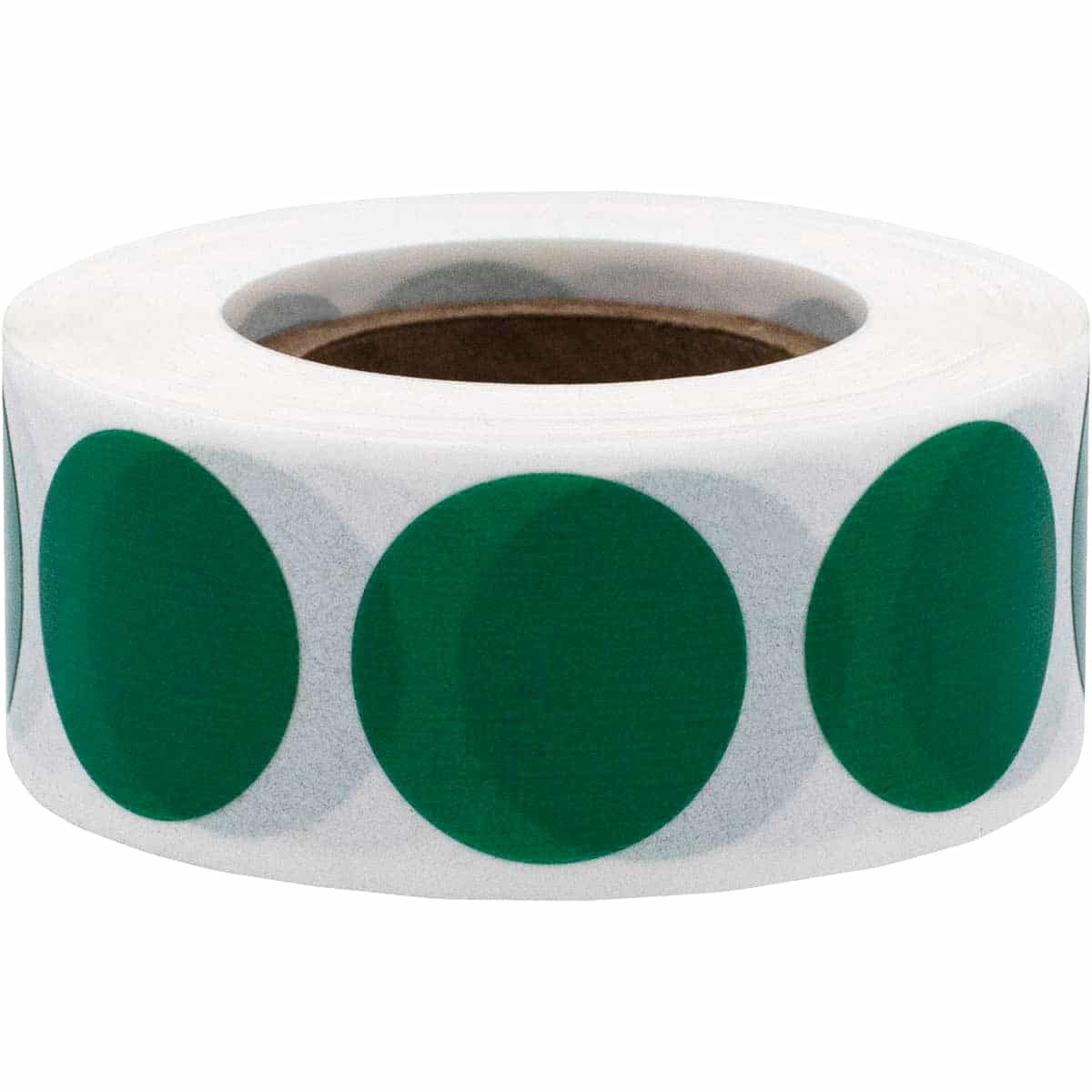 Transparent Green Labels 3/4" Round