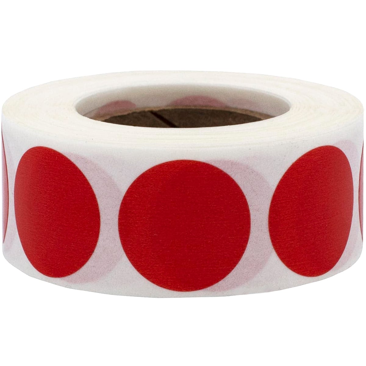 Transparent Red Labels 3/4" Round
