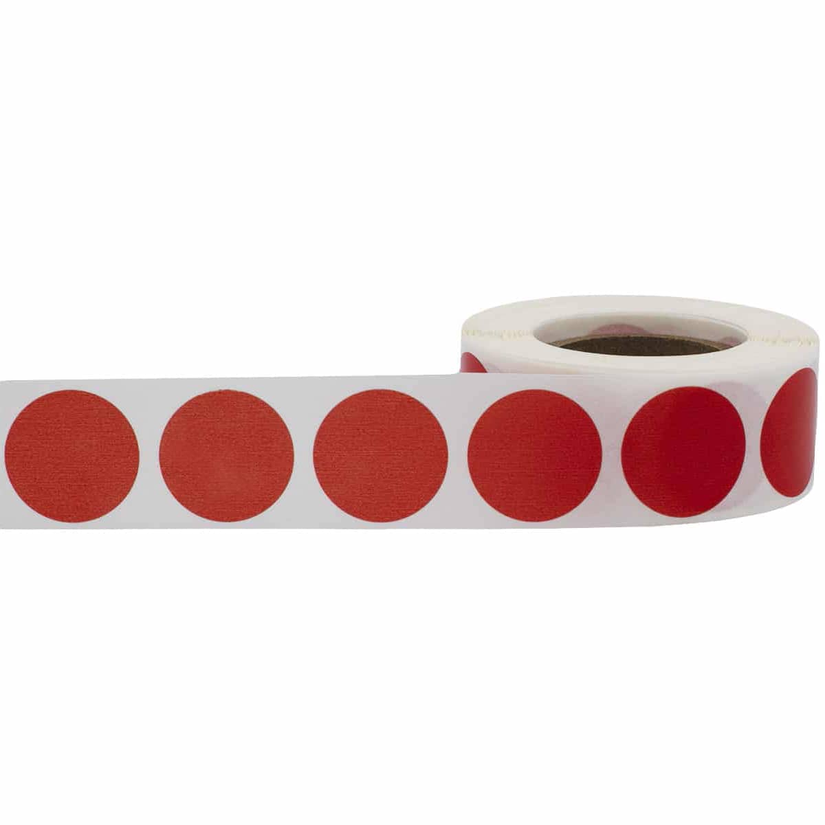 Transparent Red Labels 3/4" Round