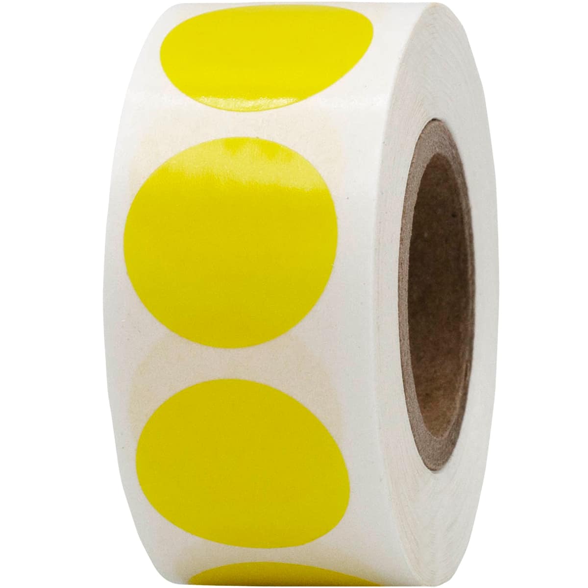 Transparent Yellow Labels 3/4" Round