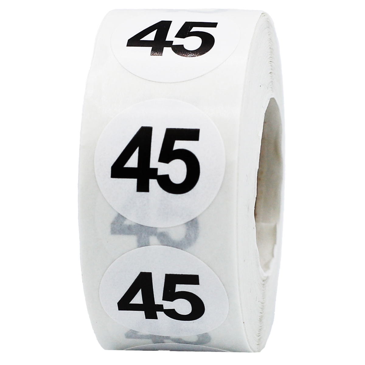 White Number 45 Stickers 3/4"