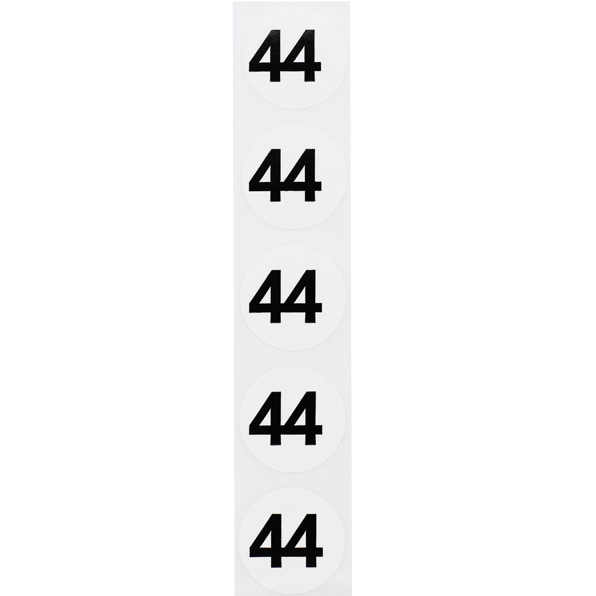 White Number 44 Stickers 3/4"