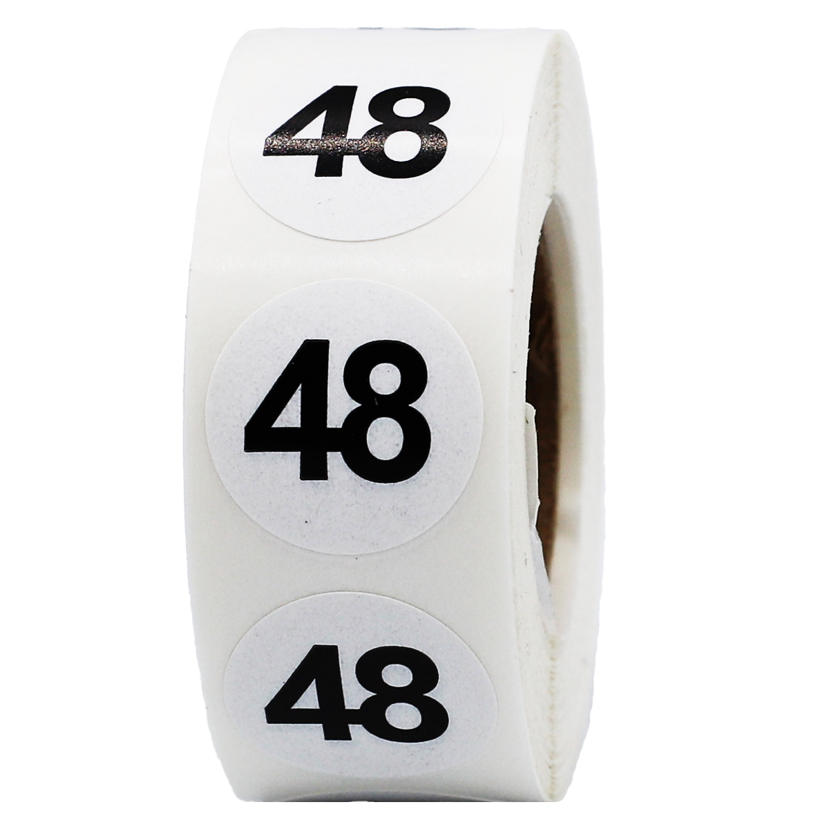 White Number 48 Stickers 3/4"