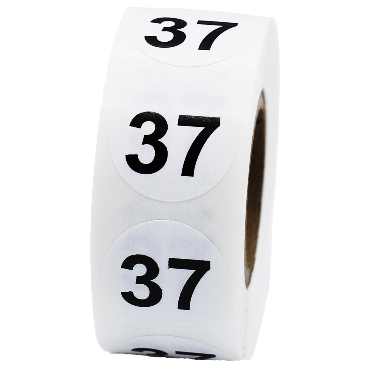 White Number 37 Stickers 3/4"