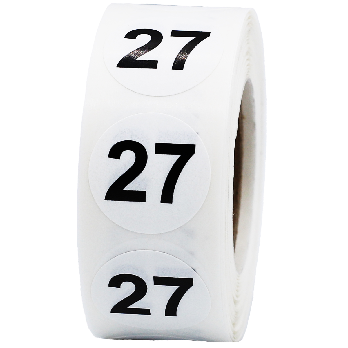 White Number 27 Stickers 3/4