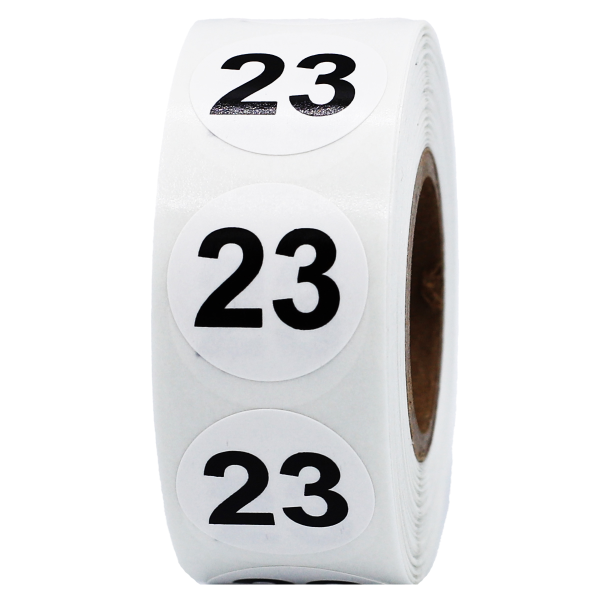 White Number 23 Stickers 3/4"