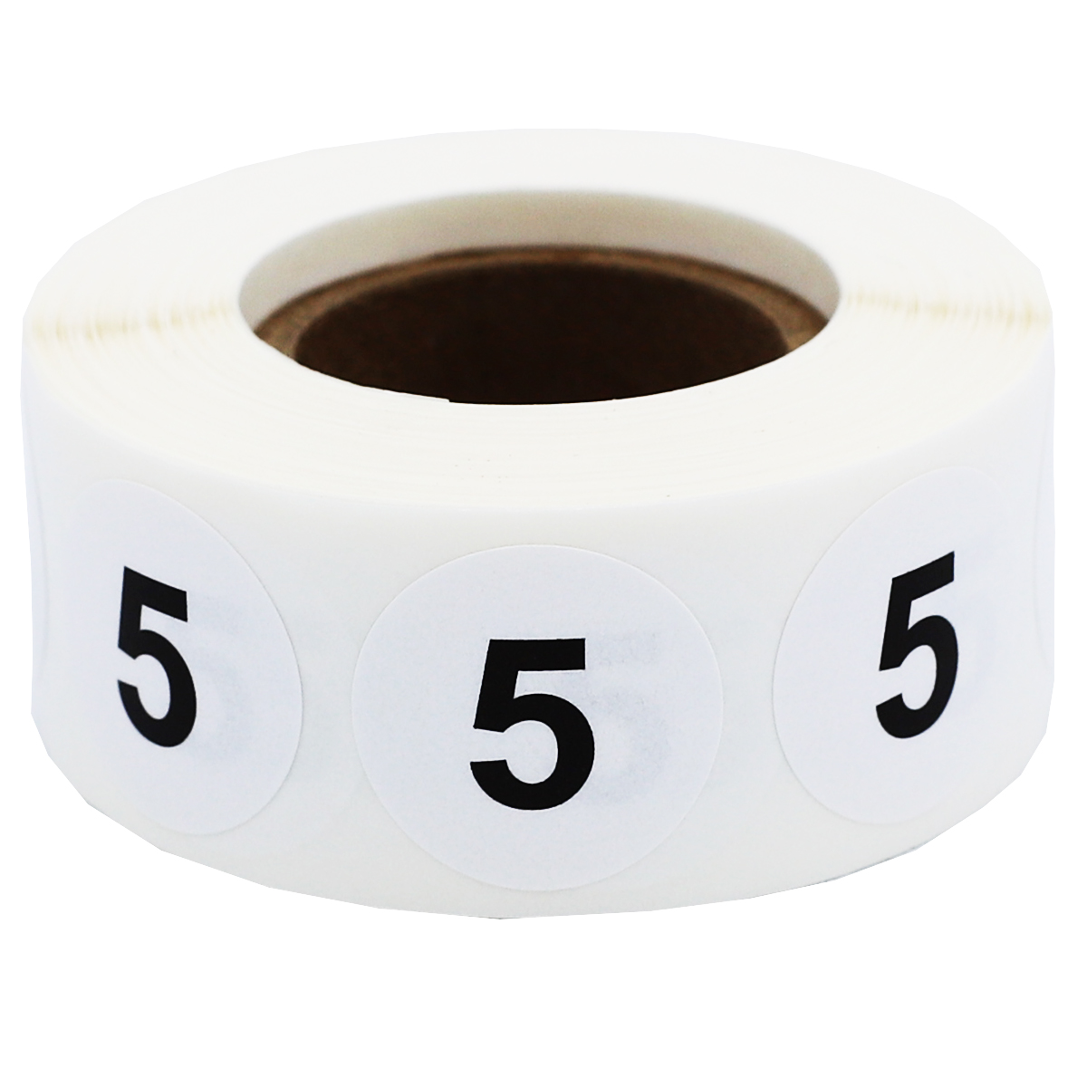 Numbered Stickers 1 Through 5, 3/4 Inch Round