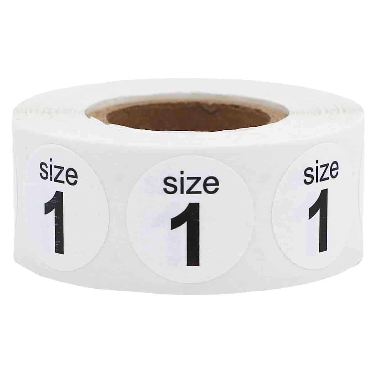 White and Black Shoe Size Stickers