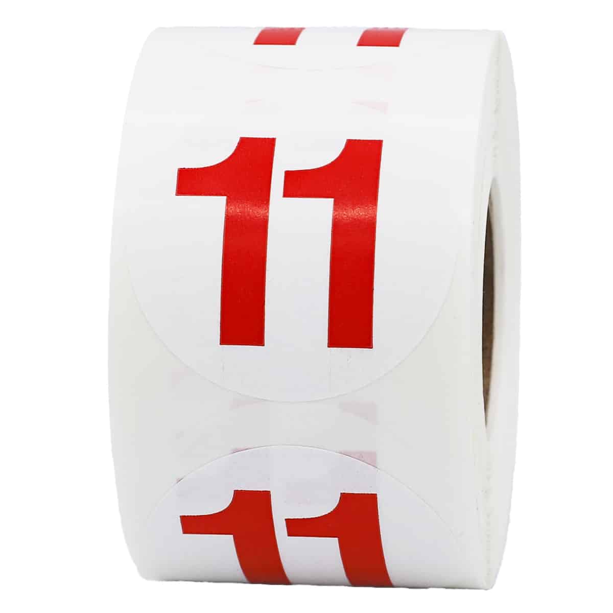 Number 11 Stickers Color Coded 1.5" Round