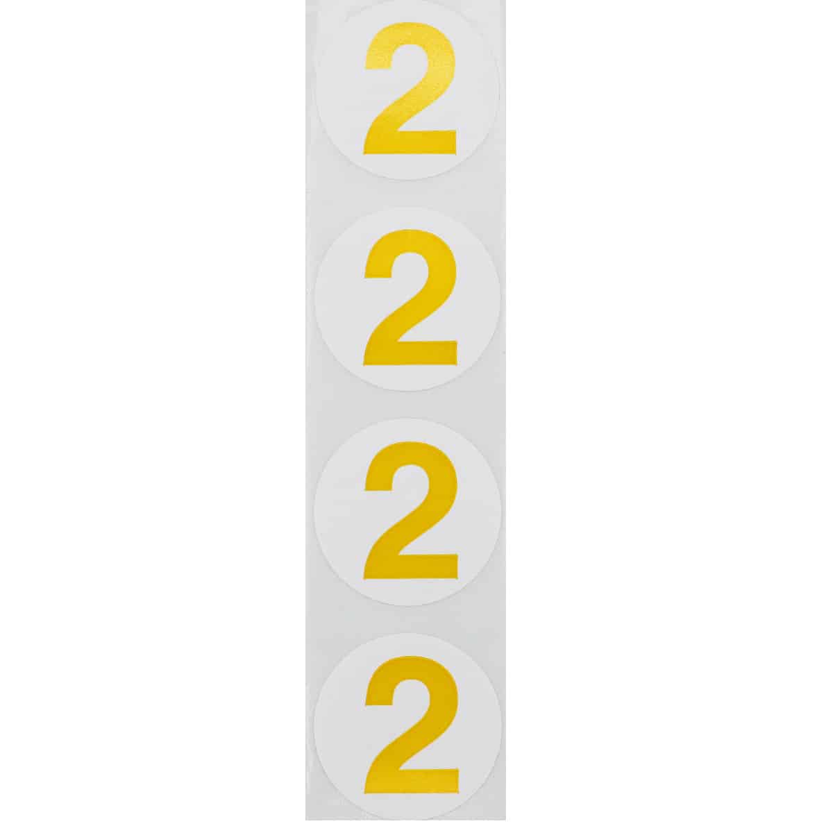 Number 2 Stickers Color Coded 1.5" Round