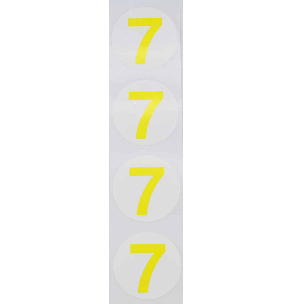 Number 7 Stickers Color Coded 1.5" Round