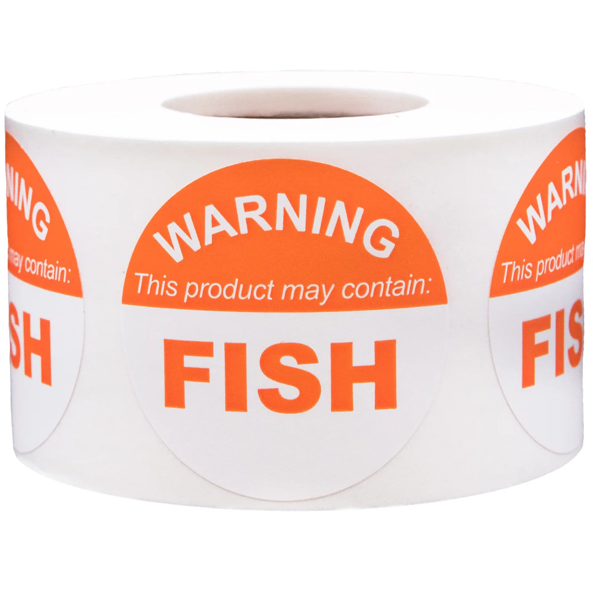 QTY 500 May Contain Fish Diet Warning Labels