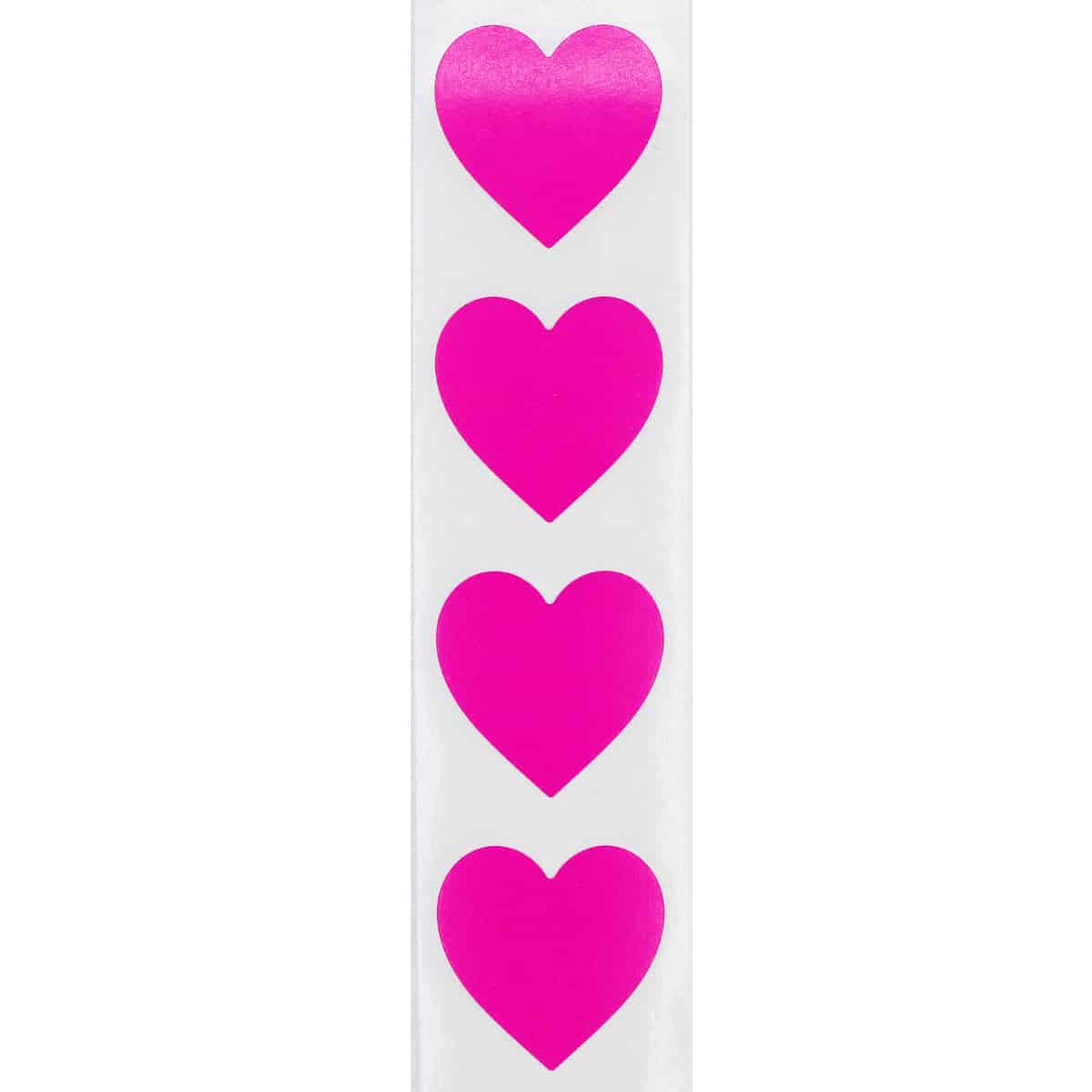 Hot Pink Heart Stickers 1 Inch