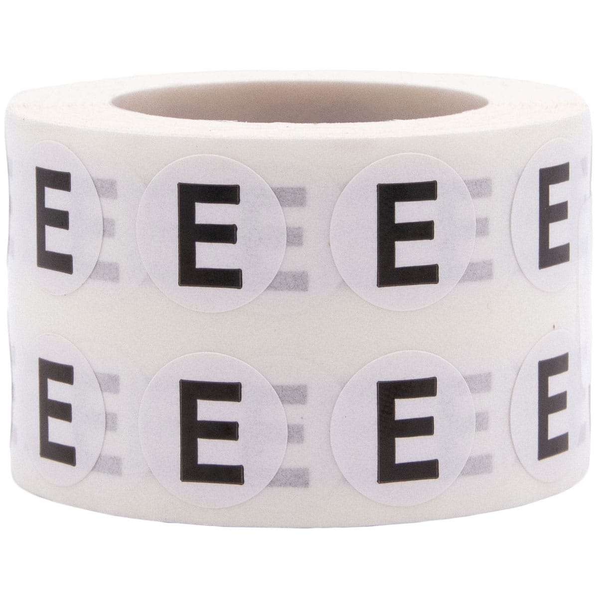 Small Letter E Stickers 1/2" Round