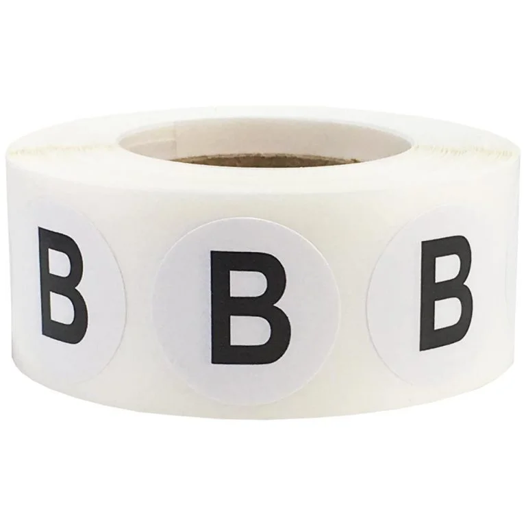 QTY 500 Letter B Stickers 3/4" Round