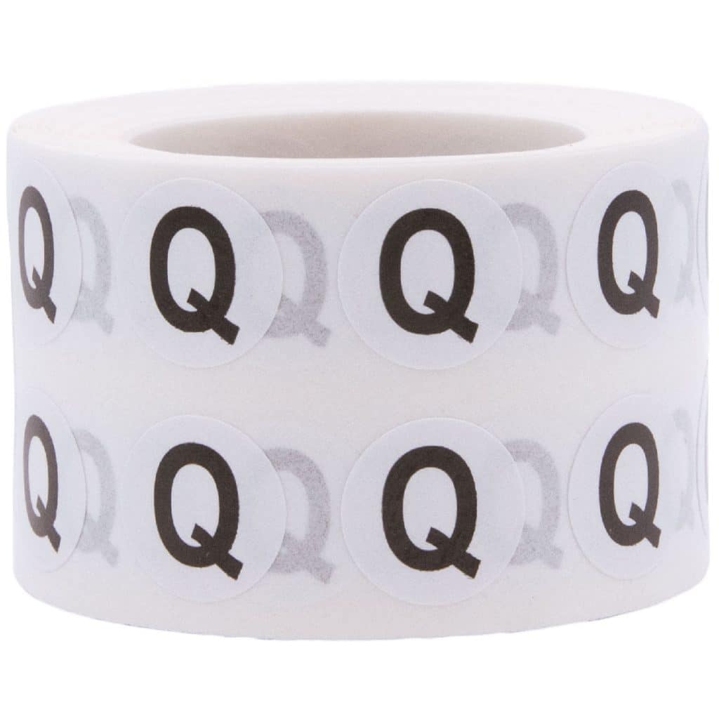 Small Letter Q Stickers 1/2" Round | InStockLabels.com