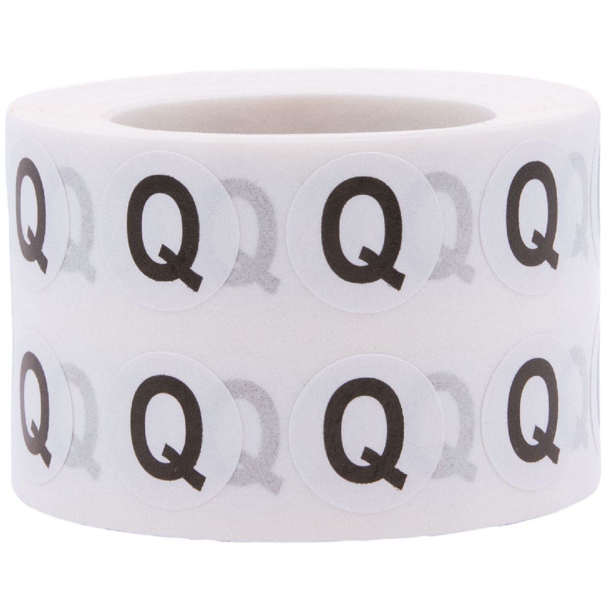 Small Letter Q Stickers 1/2 Round