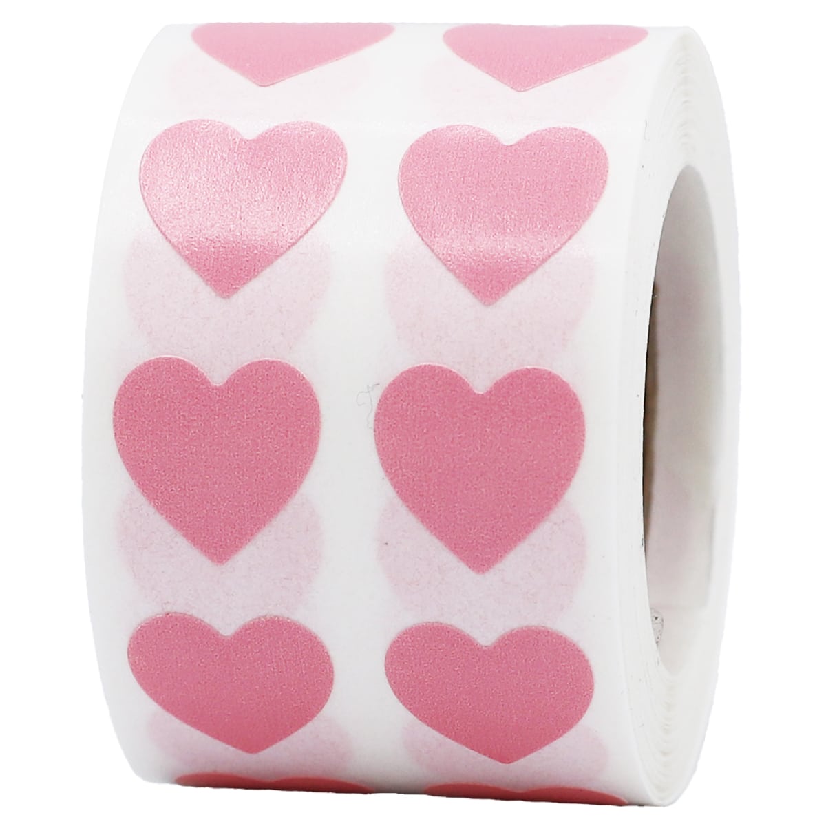 Small Pink Heart 1/2 Round Stickers 1,000 Count - InStock Labels