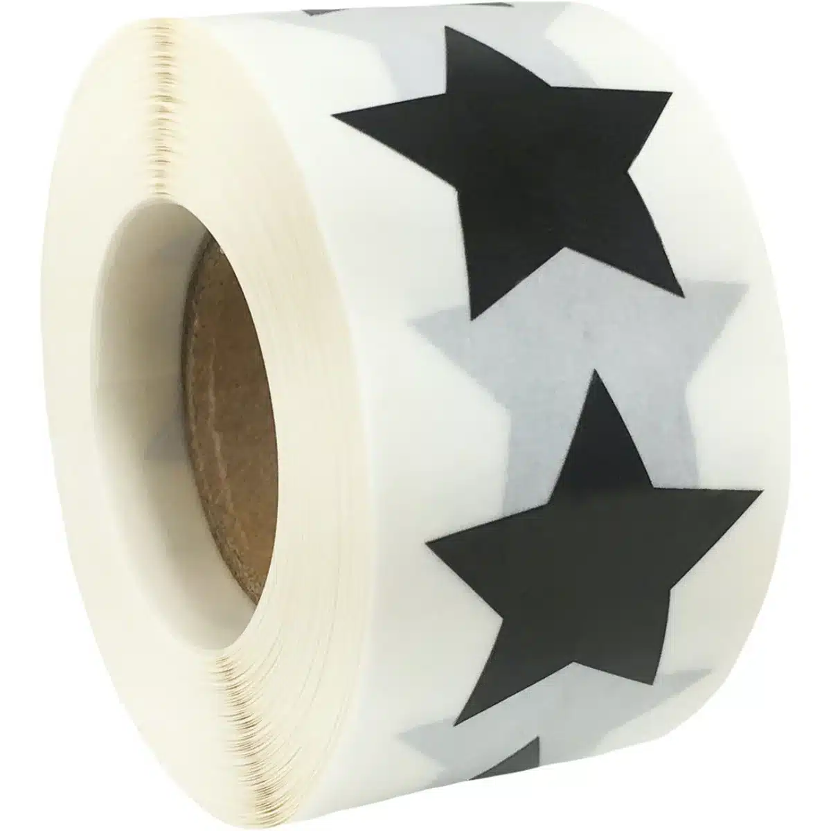 QTY 500 Black Star Stickers 1" Inch