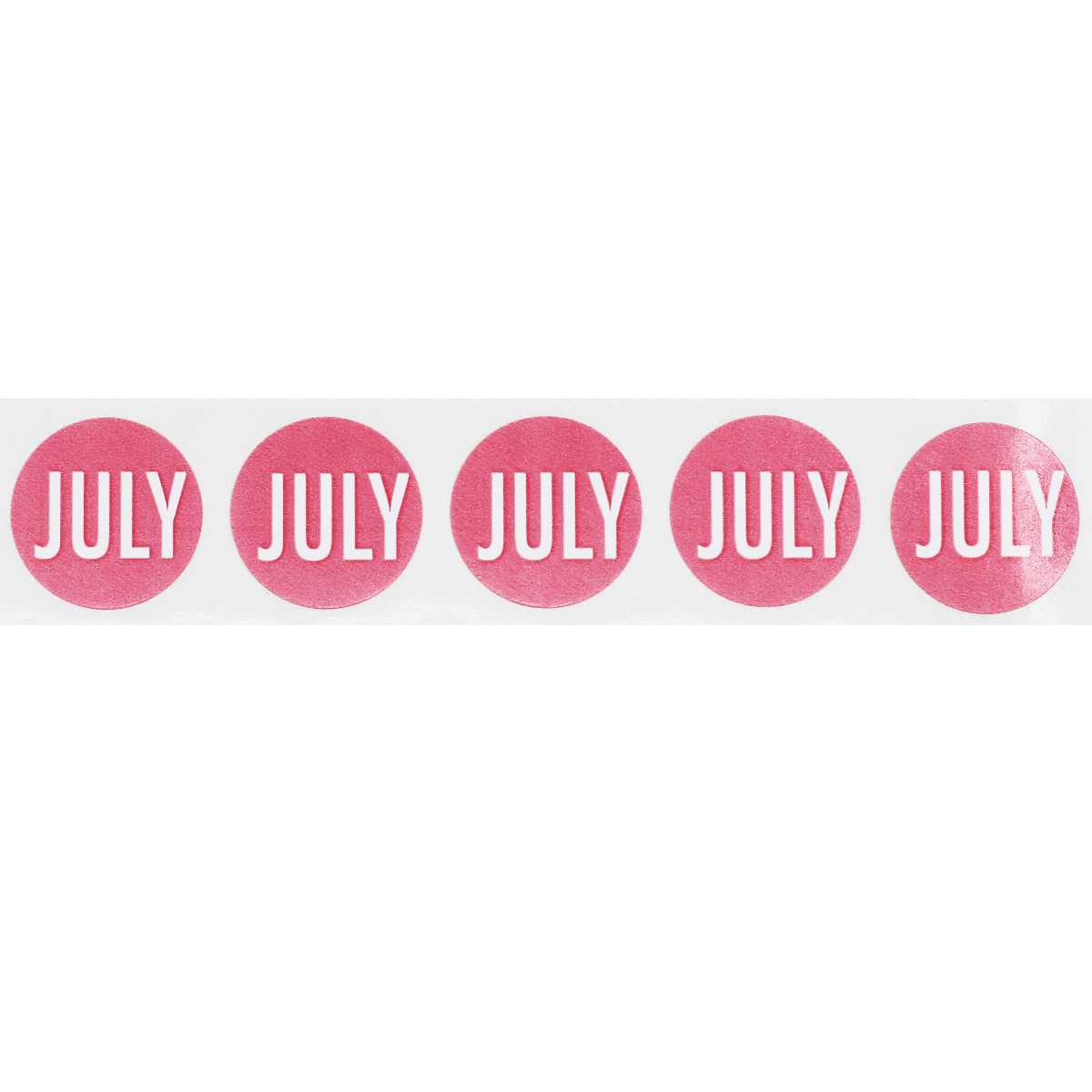 July Color Coded Month Stickers 3/4 Round