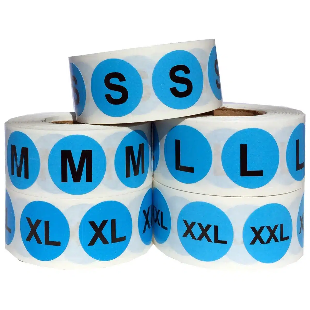 Blue Colored Round Standard Size Stickers for Shirts Bulk Pack