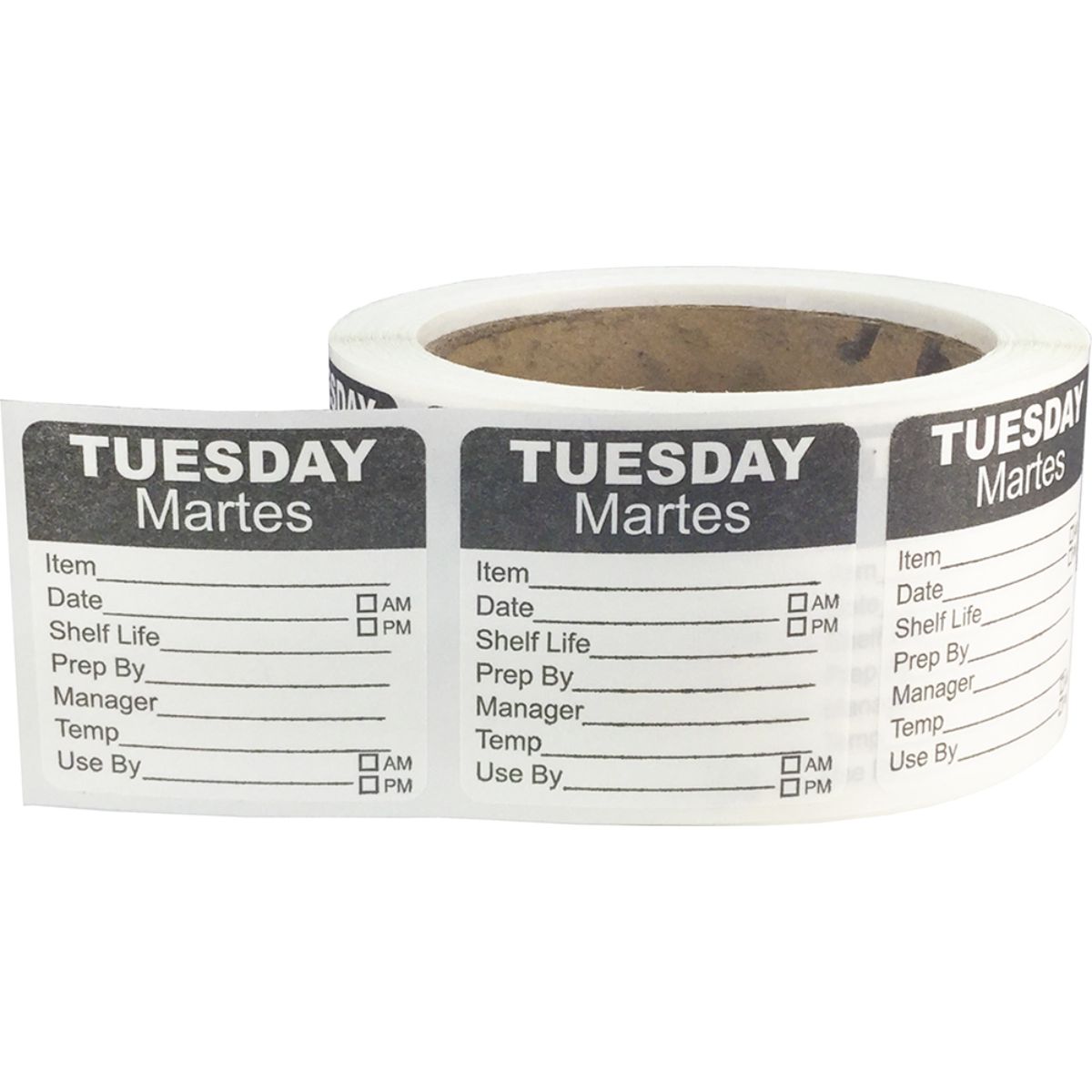 Tuesday Dissolvable Writable Day Labels 2" Square