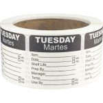 2″ Square Tuesday Dissolvable Writable Day Labels