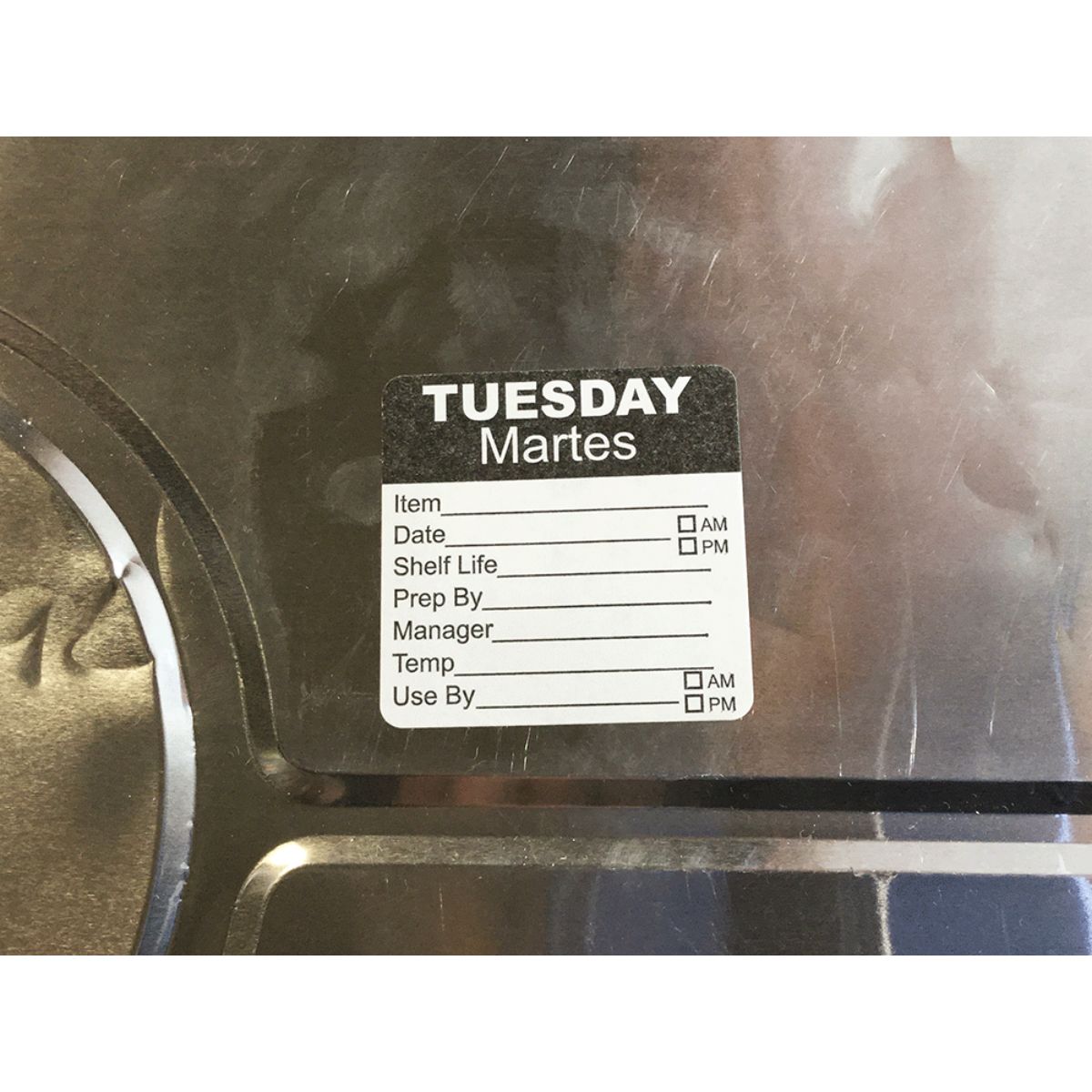 Tuesday Dissolvable Writable Day Labels 2" Square