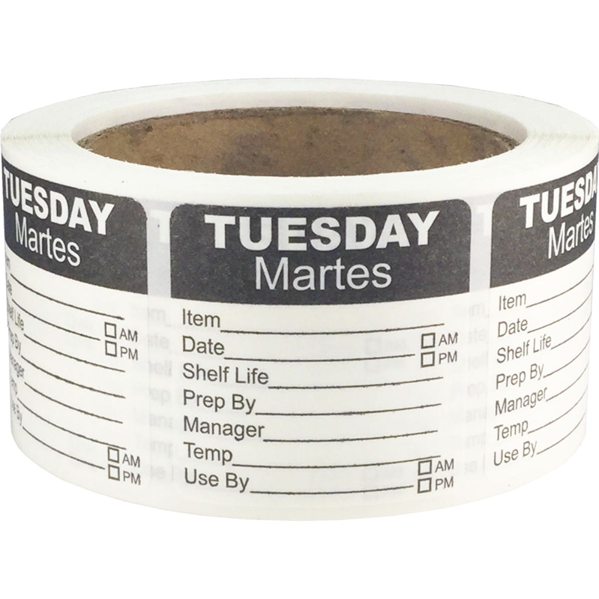 Tuesday Dissolvable Writable Day Labels 2" Square