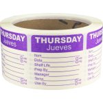 2″ Square Thursday Dissolvable Writable Day Labels