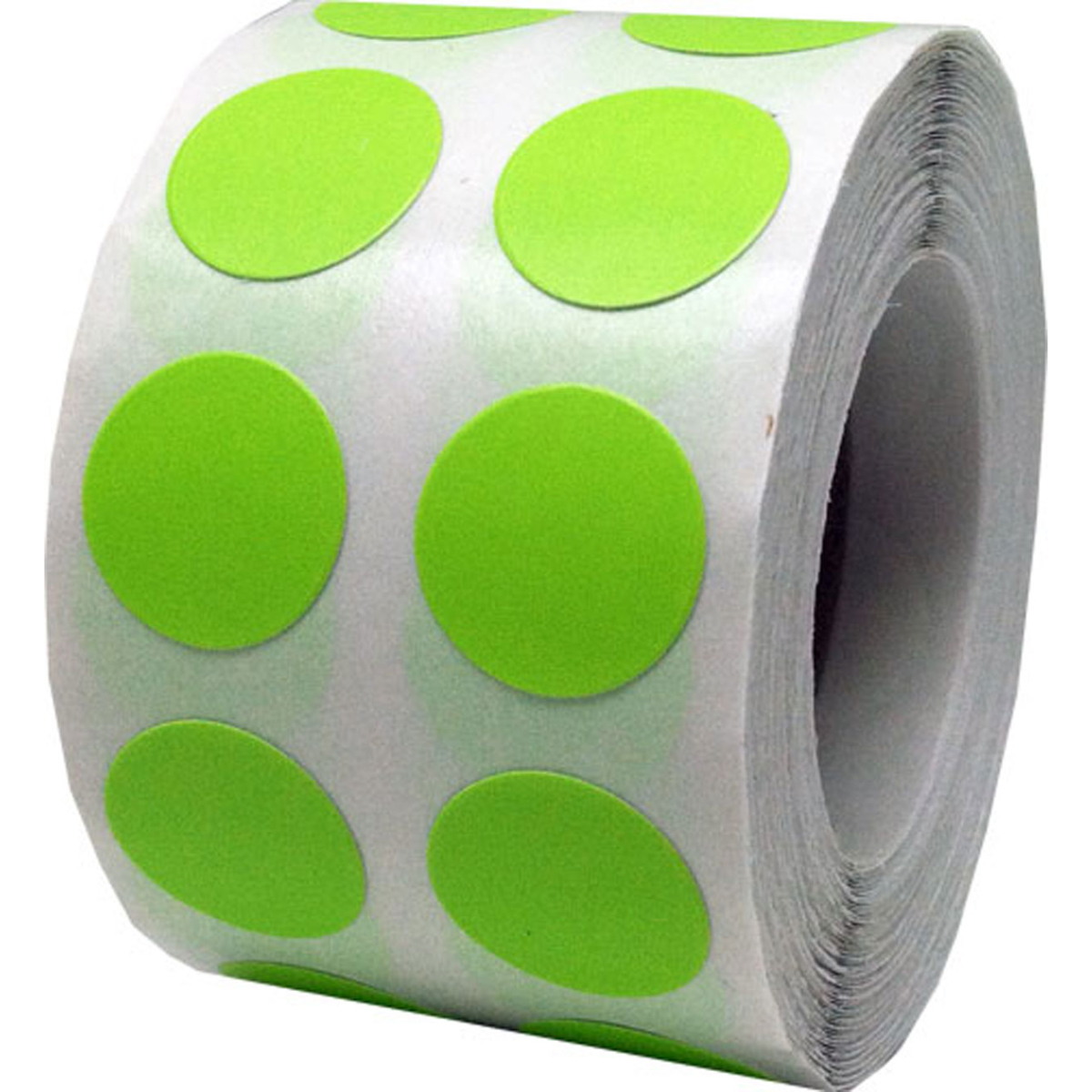Small Hot Green Dot Stickers 1/2"