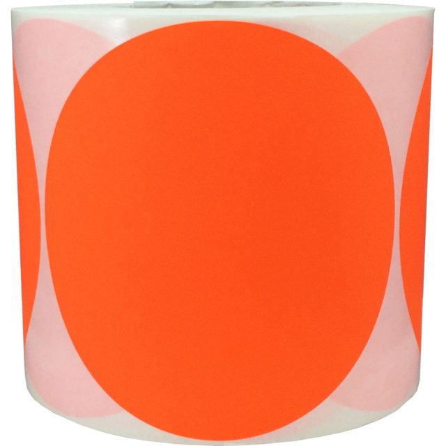 Fluorescent Color Code Labels 5 Inch Round | InStockLabels.com