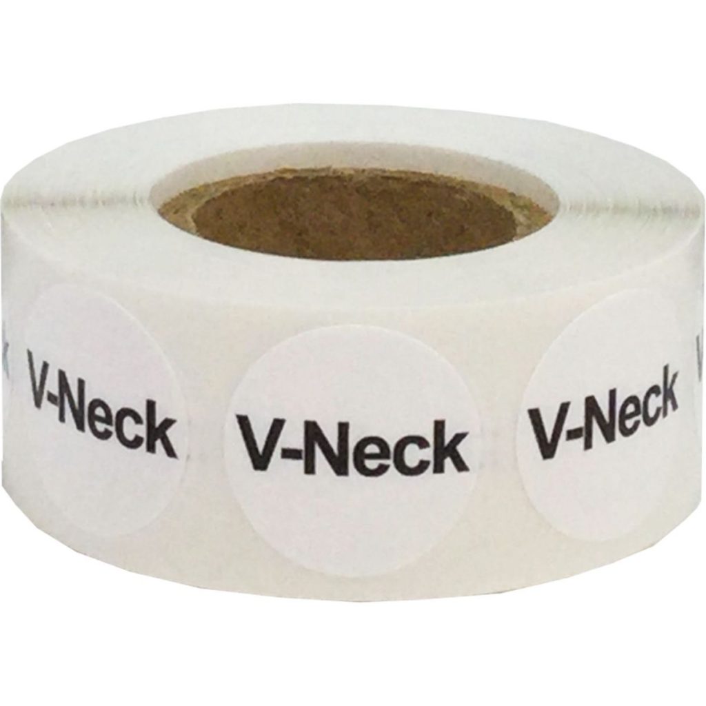 White Black Round V Neck Standard Size Stickers For Shirts white-black-round-v-neck-standard-size-stickers-for-shirts