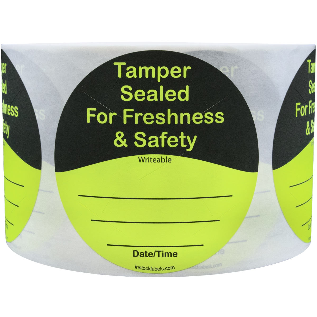 Fluorescent Yellow Tamper Sealed Labels | 3" Round