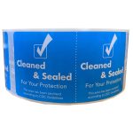Tamper Door Safety Seals that say Cleaned and Sealed