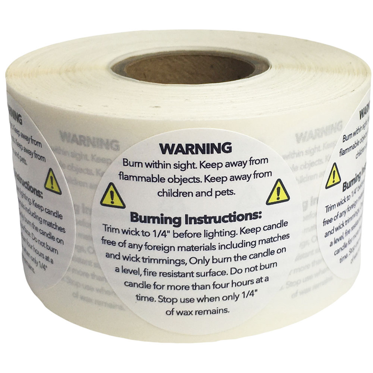 CandleScience Warning Labels 1.25 inch 100 PC Roll