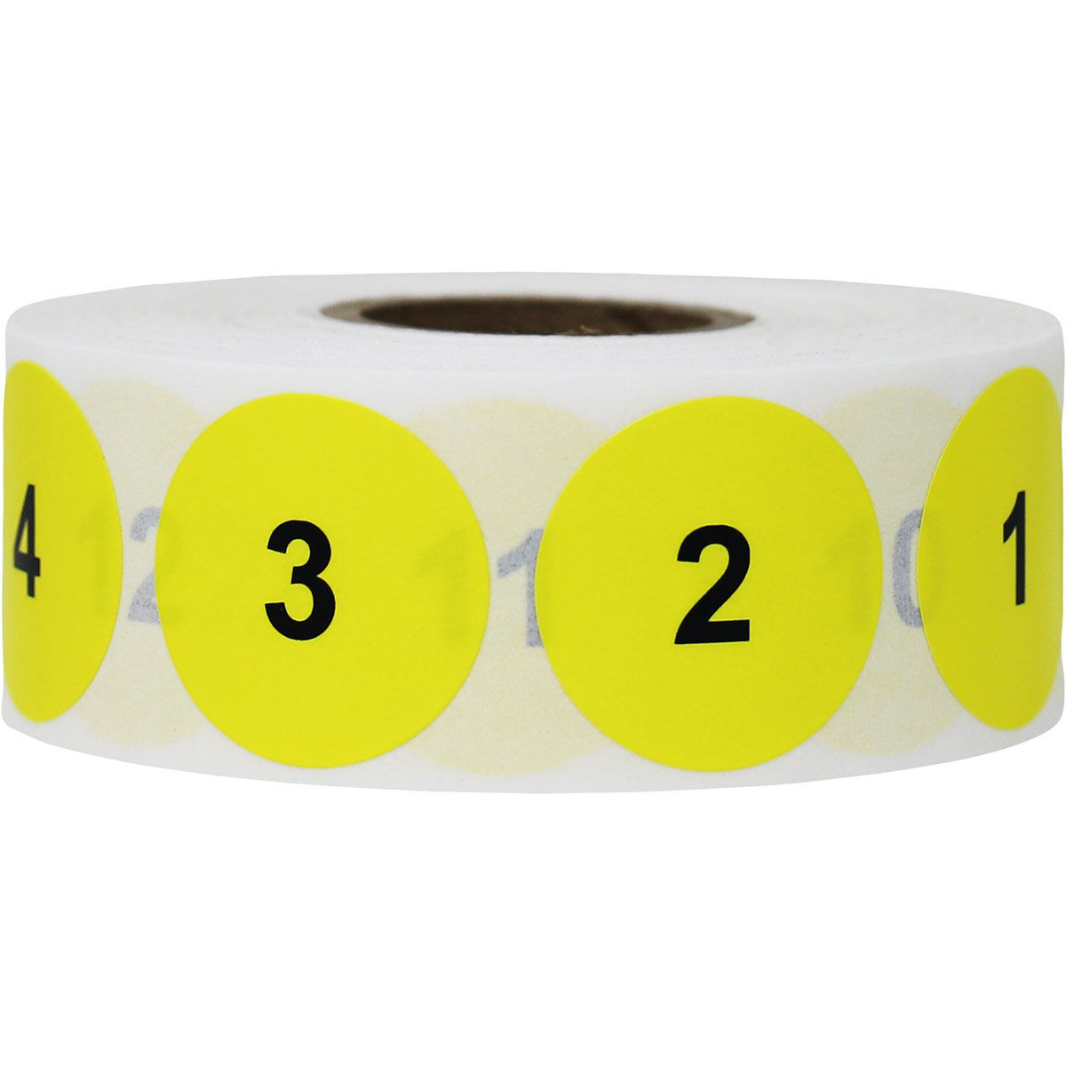 1-10 (50 times) Consecutive Number Labels 1 Round Yellow and