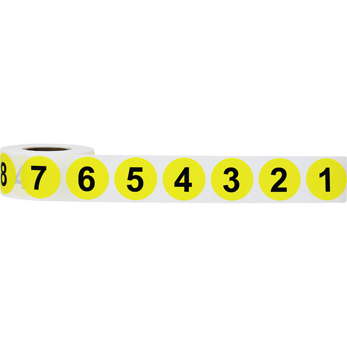 1-10 (50 times) Consecutive Number Labels 1 Round Yellow and