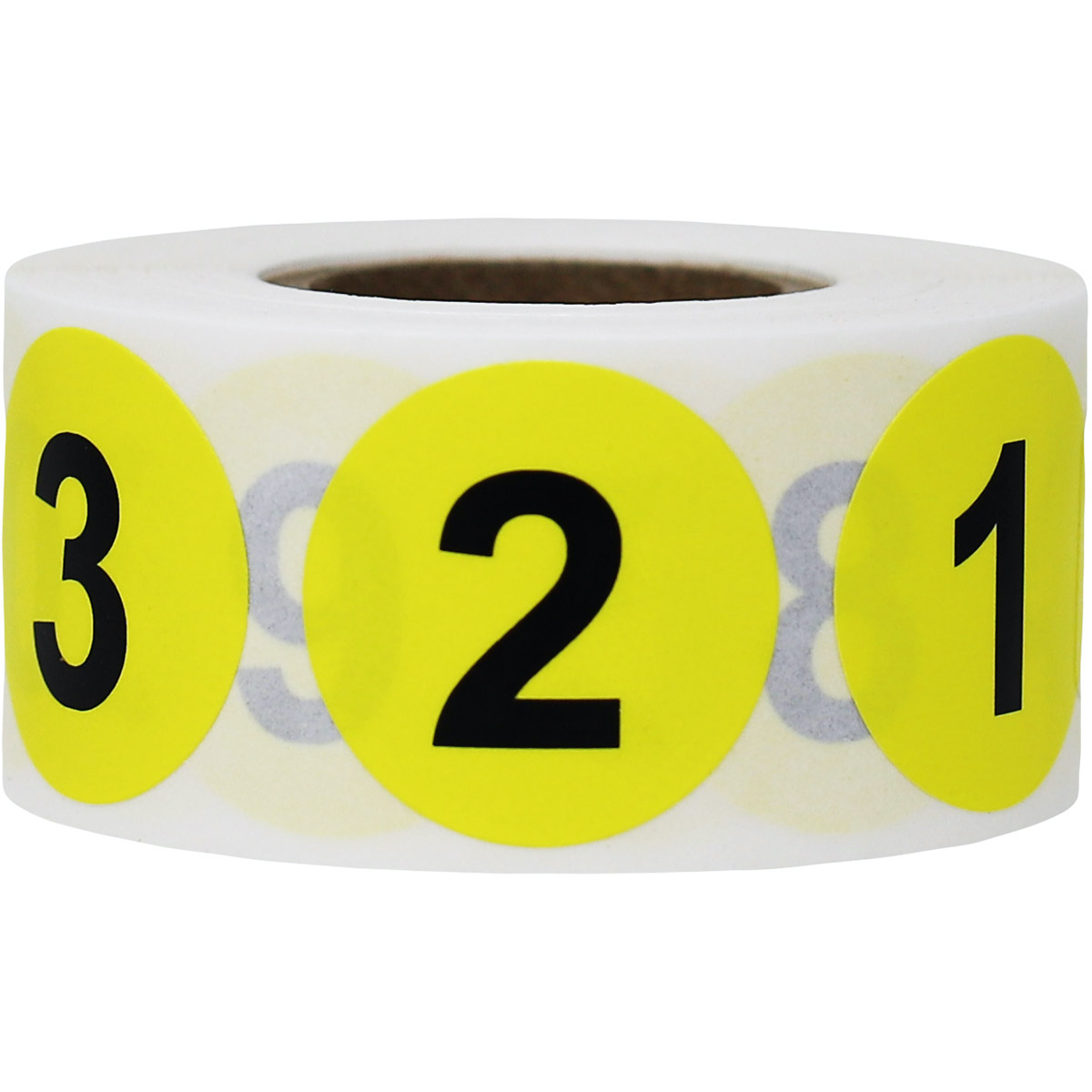 Color Coded Number Stickers 1 - 10 Bulk Pack 1.5 Round