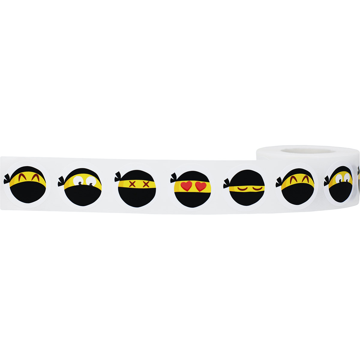 Ninja Emoji Stickers 1" Round | 500 Count