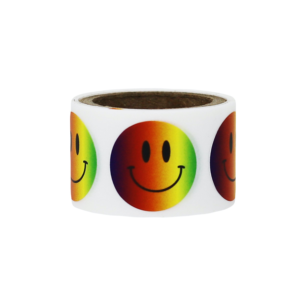 3/4 Rainbow Smiley Face Stickers - Qty 50