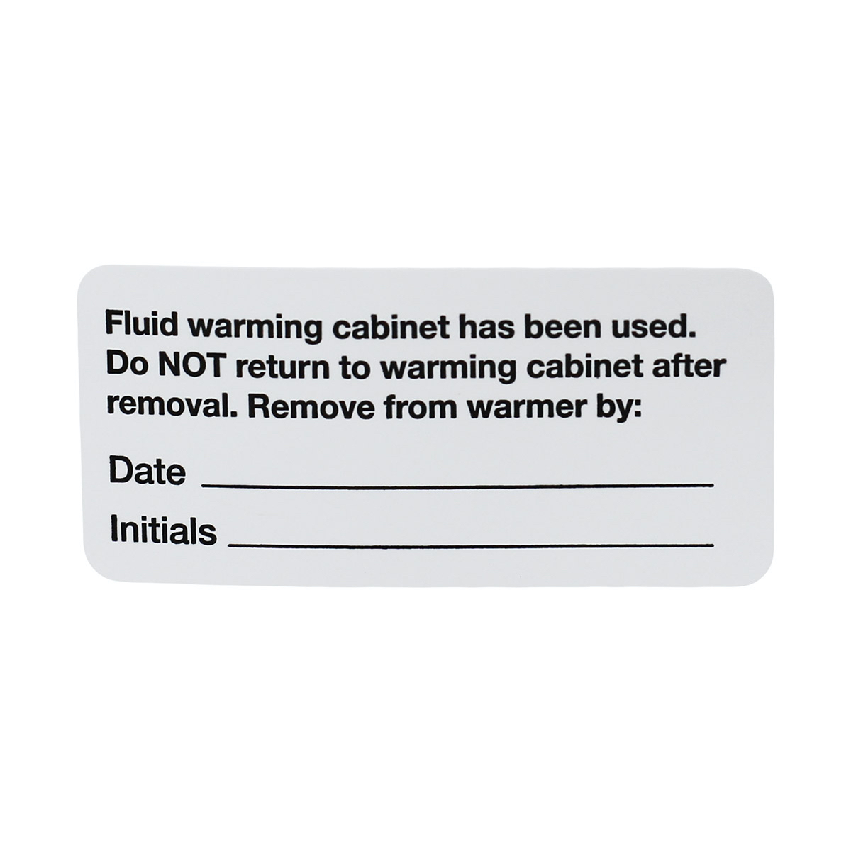 Fluid Warning Cabinet Date and Initials Labels