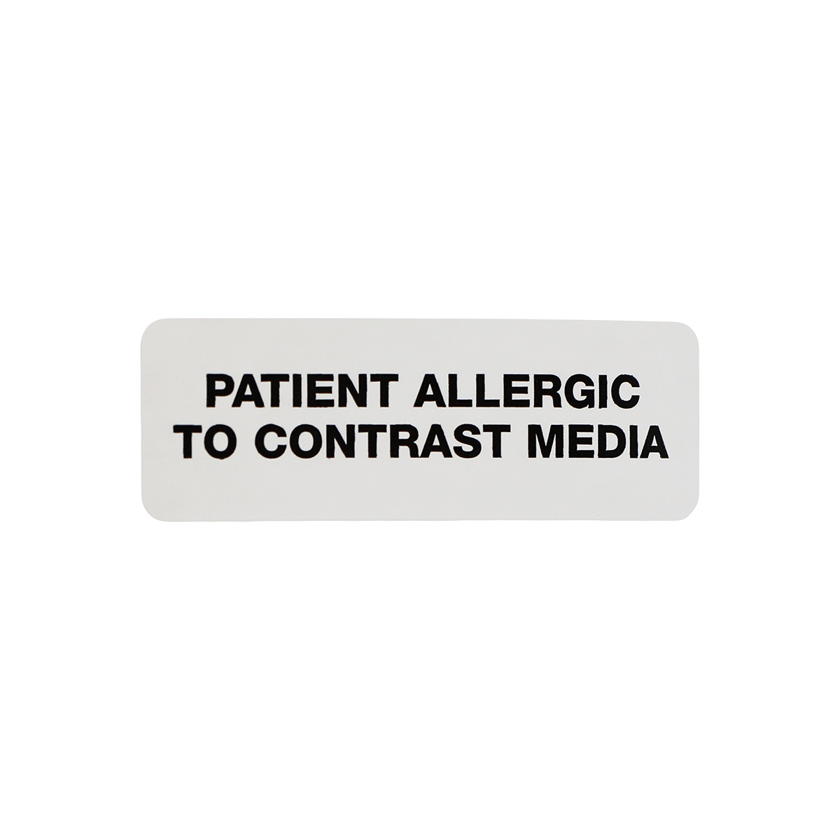 Patient Allergic to Contrast Media - Medical Labels