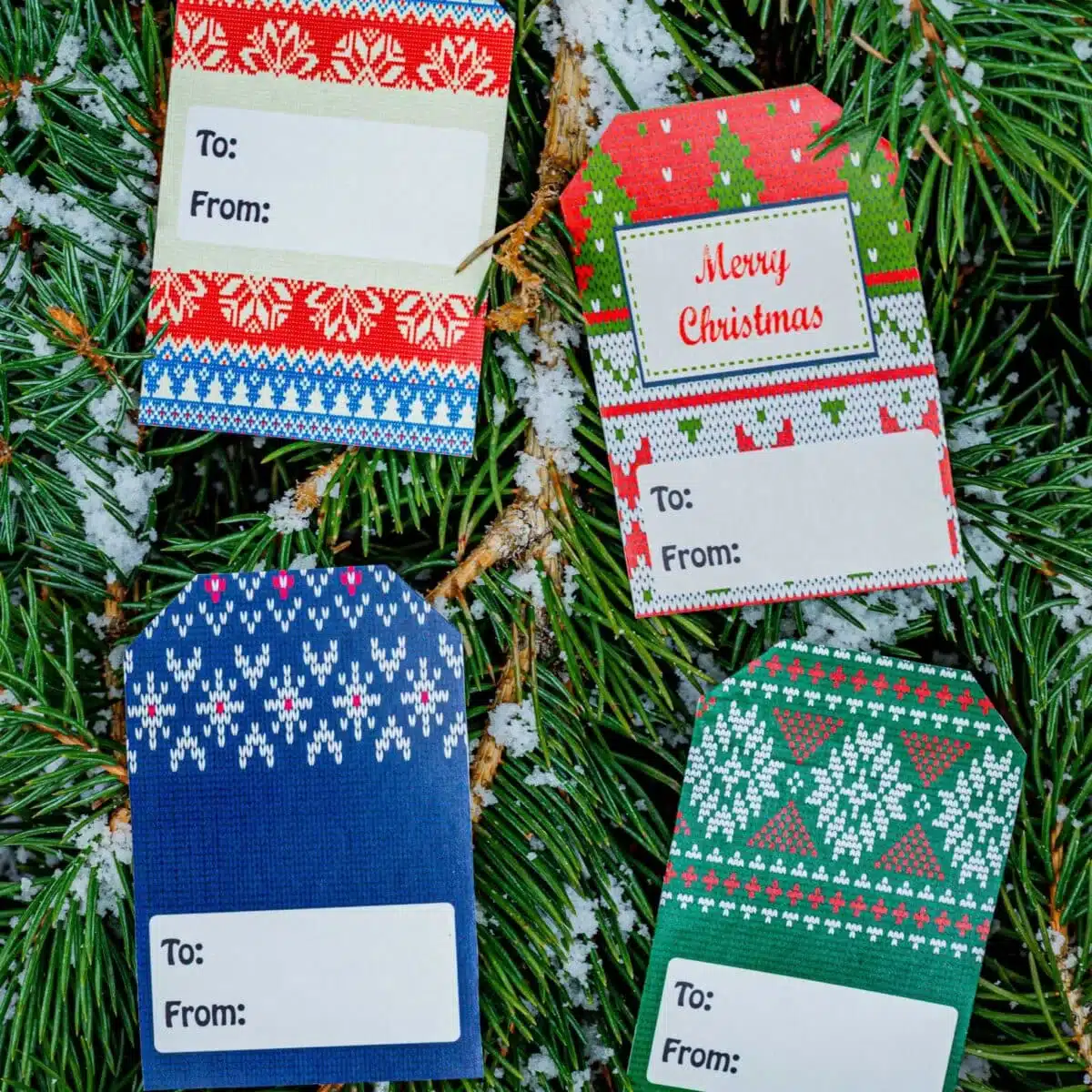Ugly Christmas Sweater Gift Tags for Holiday Gift Wrapping QTY 100