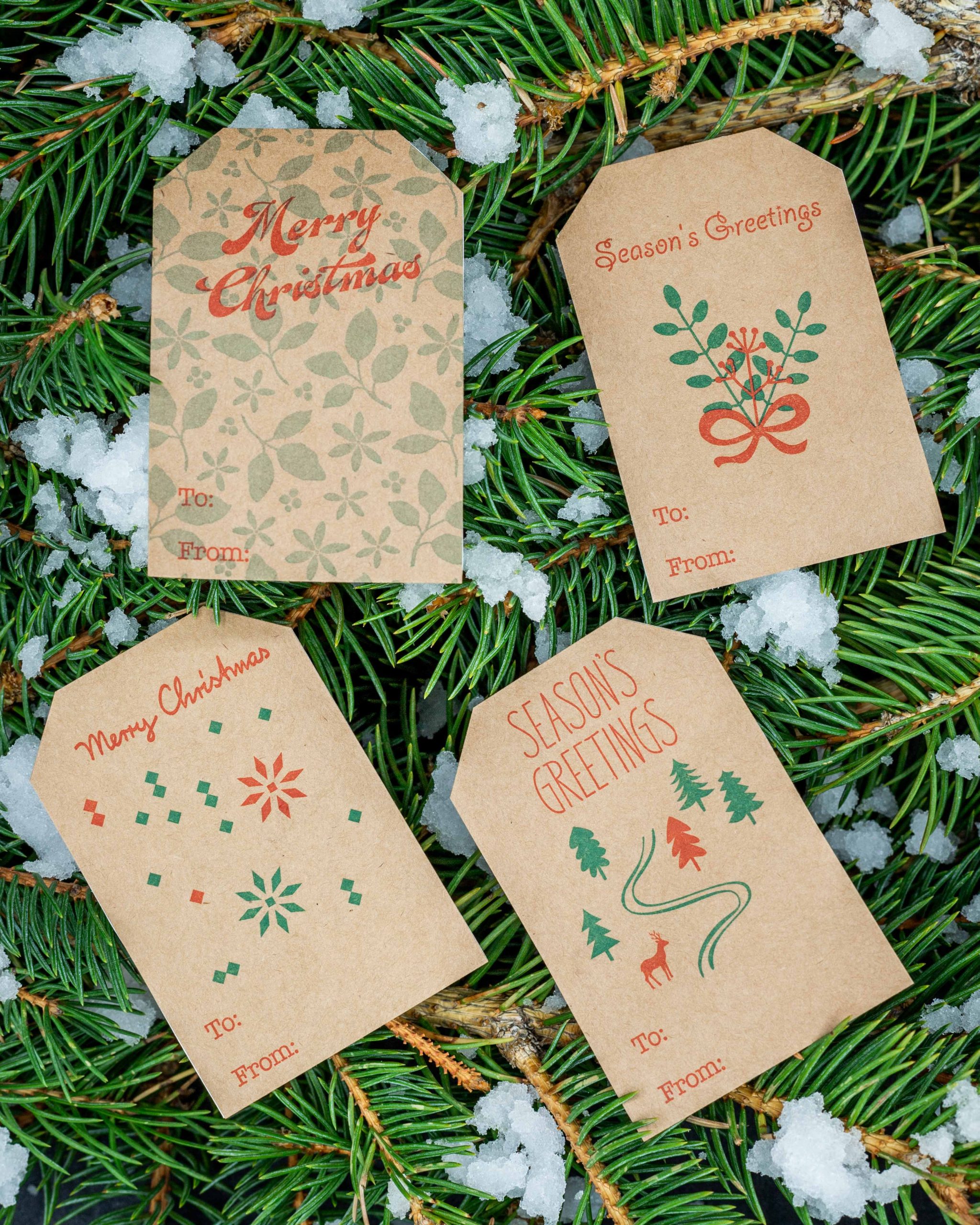 Natural Kraft Home for the Holiday Gift Tag Stickers | 2 x 3