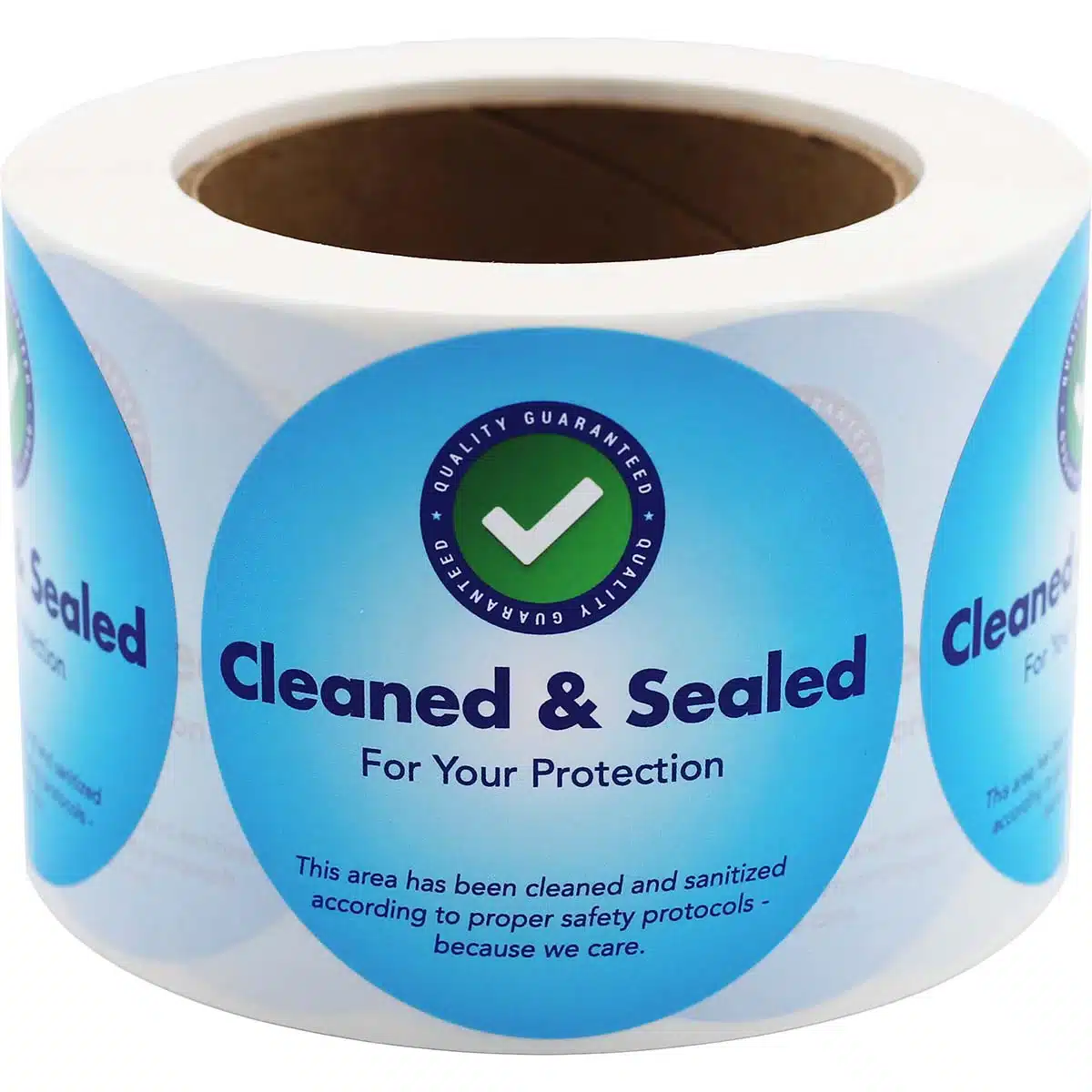 QTY 500 Blue Cleaned and Sealed Labels | 3″ Round